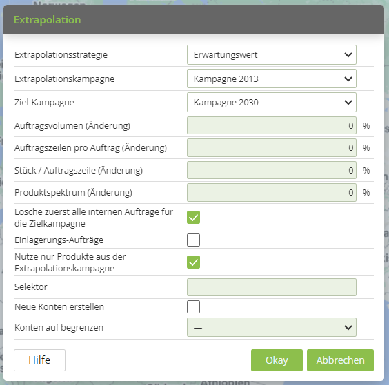 Datengenerierung und Extrapolation in W2MO