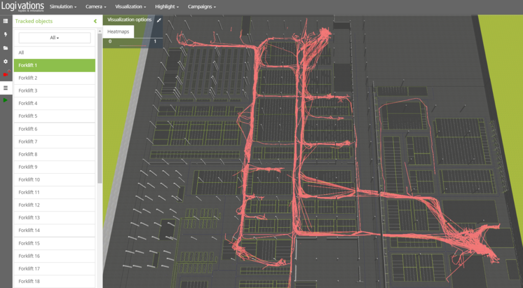 Warehouse traffic heatmaps